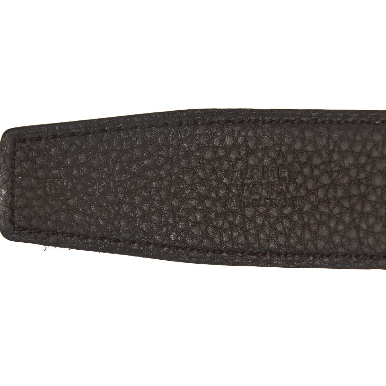 Hermes Box Togo 32mm H Belt 90 Black Chocolate 5 of 8