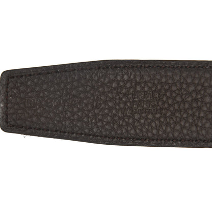 Hermes Box Togo 32mm H Belt 90 Black Chocolate 5 of 8