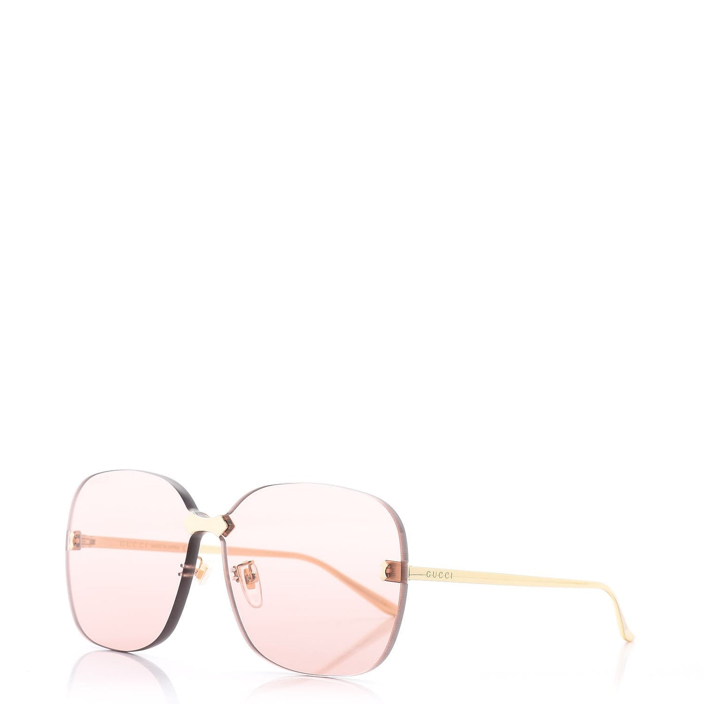 Rimless Sunglasses GG0355S Gold Flash Pink