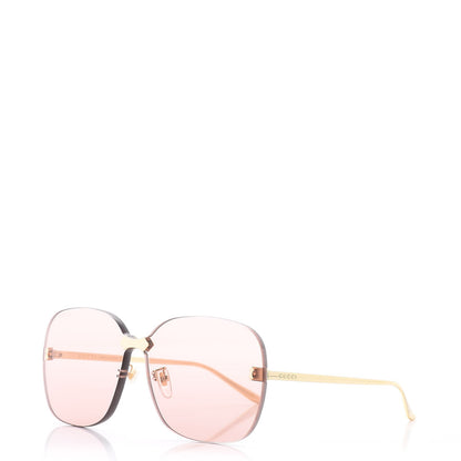 Gucci Rimless Sunglasses GG0355S Gold Flash Pink 1 of 8