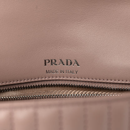 Prada Soft Calfskin Impunture Diagramme Medium Chain Flap Shoulder Bag Cipria 5 of 8