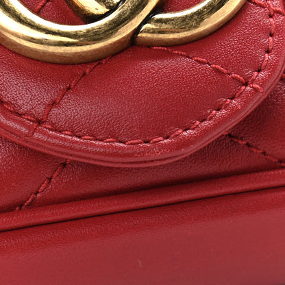 Gucci Calfskin Matelasse Super Mini GG Marmont Shoulder Bag Hibiscus Red 12 of 12
