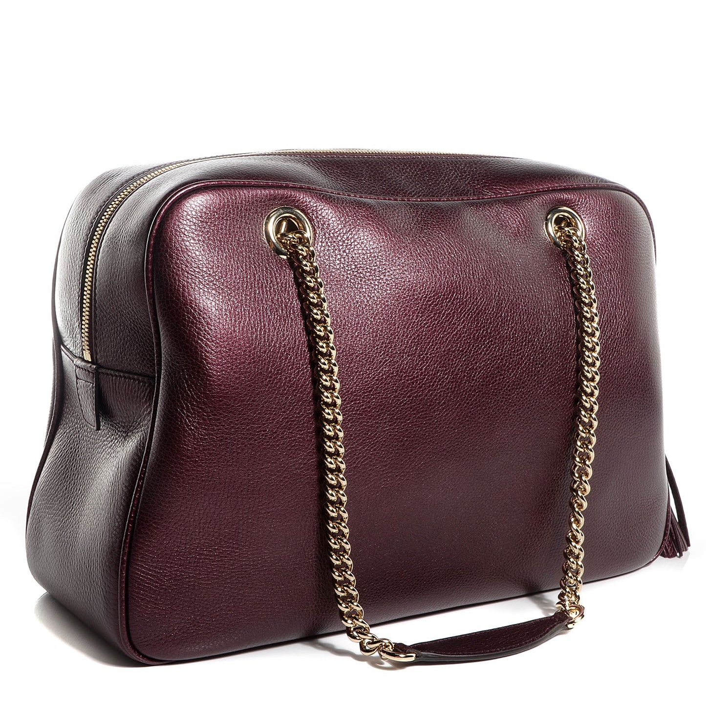 Metallic Cellarius Calfskin Medium Soho Bowler Classic Burgundy