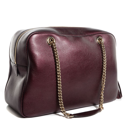 Gucci Metallic Cellarius Calfskin Medium Soho Bowler Classic Burgundy 3 of 7