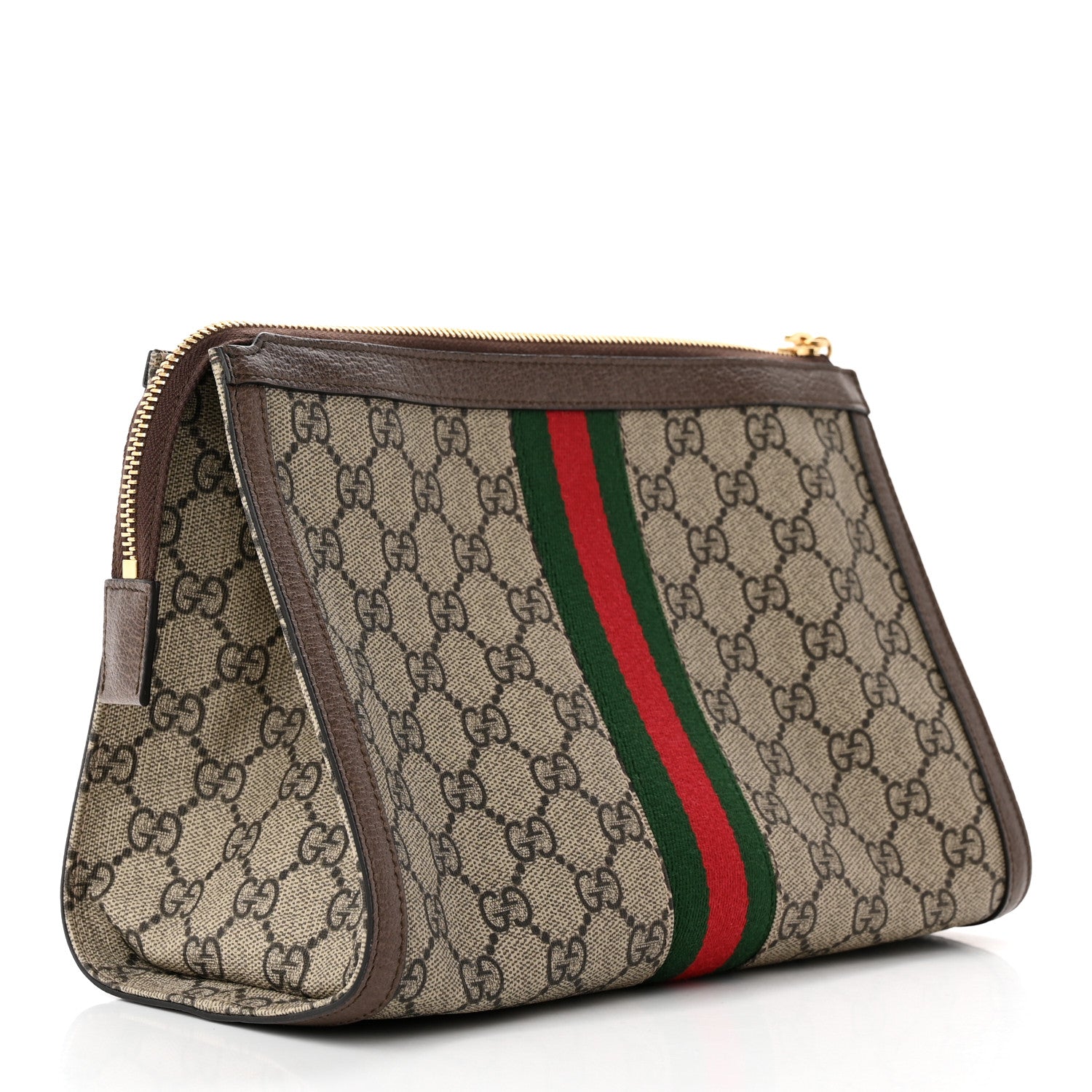Gucci GG Supreme Monogram Web Large Ophidia Cosmetic Case Beige New Acero 3 of 11