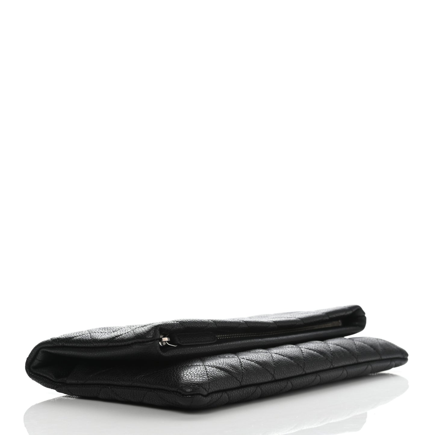 Caviar Quilted CC Beauty Clutch Black