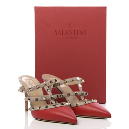 Valentino Garavani Calfskin Rockstud 90mm Cage Mules 39 Rouge Pur Poudre 8 of 8