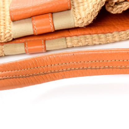 Prada Paglia Vitello Satchel Naturale Papaya 8 of 14