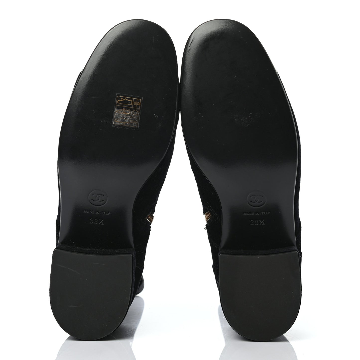 Velvet Patent Cap Toe CC Lace Up Boots 38.5 Black