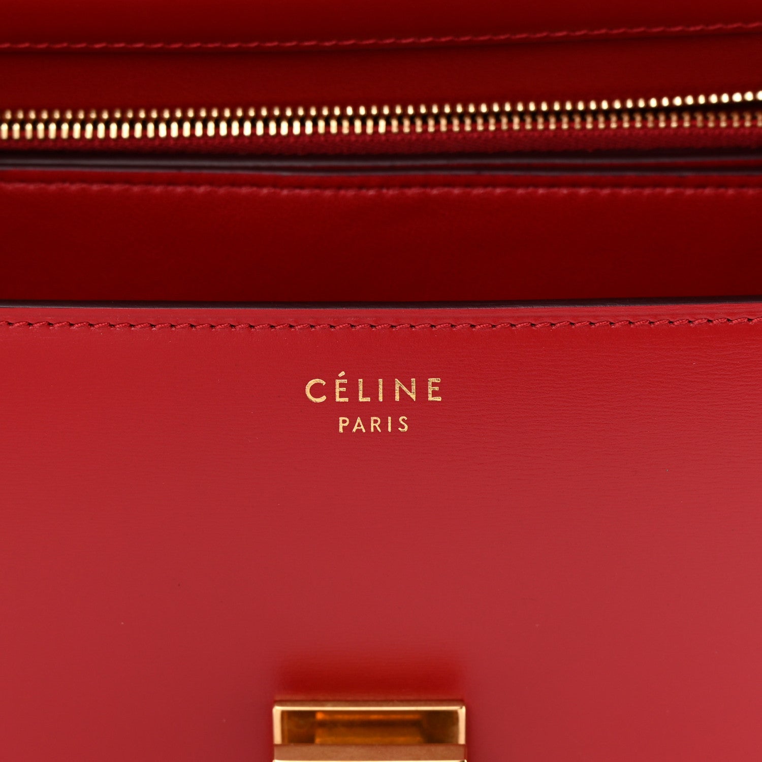 Celine Box Calfskin Medium Classic Box Flap Bag Red 6 of 14