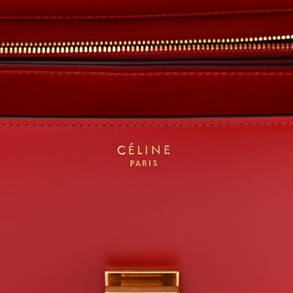 Celine Box Calfskin Medium Classic Box Flap Bag Red 6 of 14