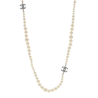 Chanel Graduated Pearl CC Long Necklace Gold 1 of 4