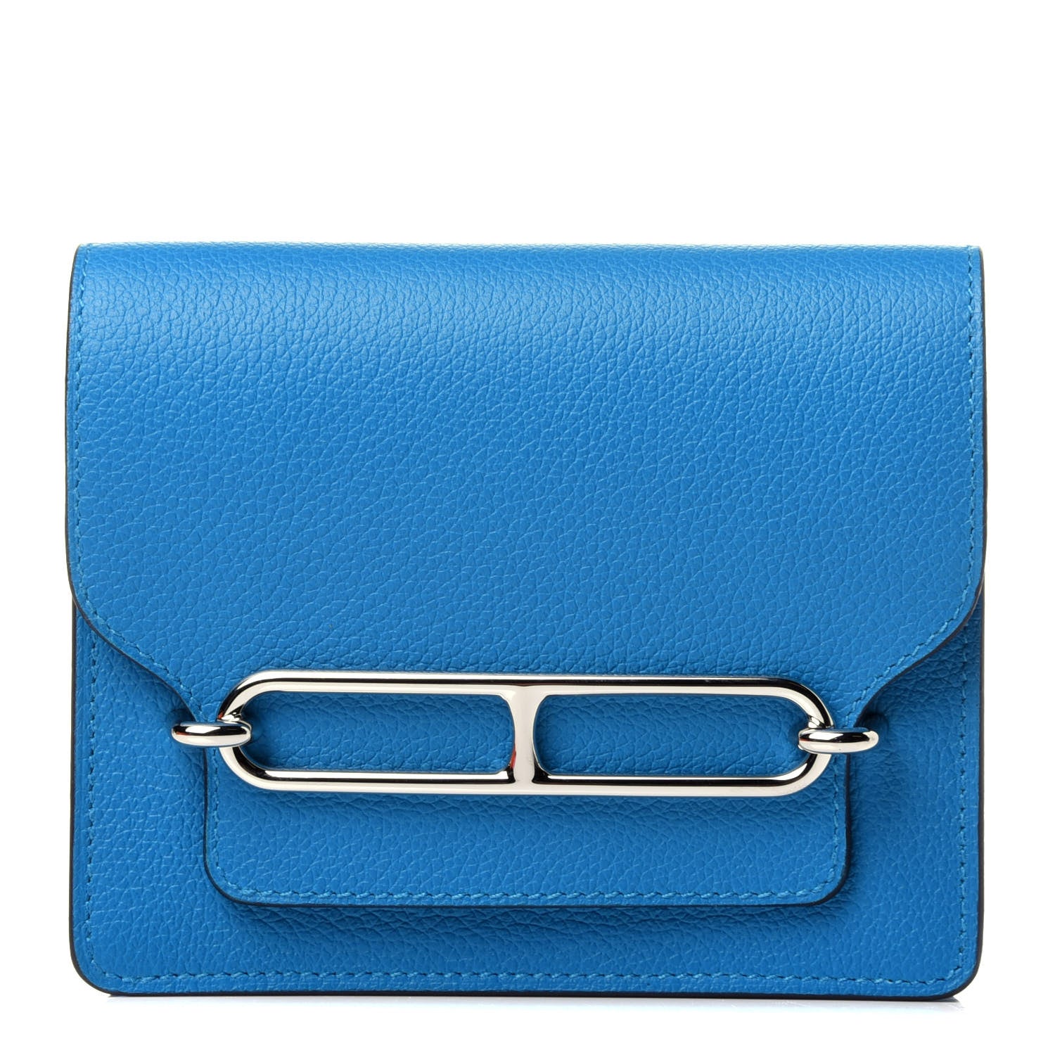 Hermes Evercolor Verso Roulis Slim Wallet Bleu Frida Rose Mexico 1 of 15