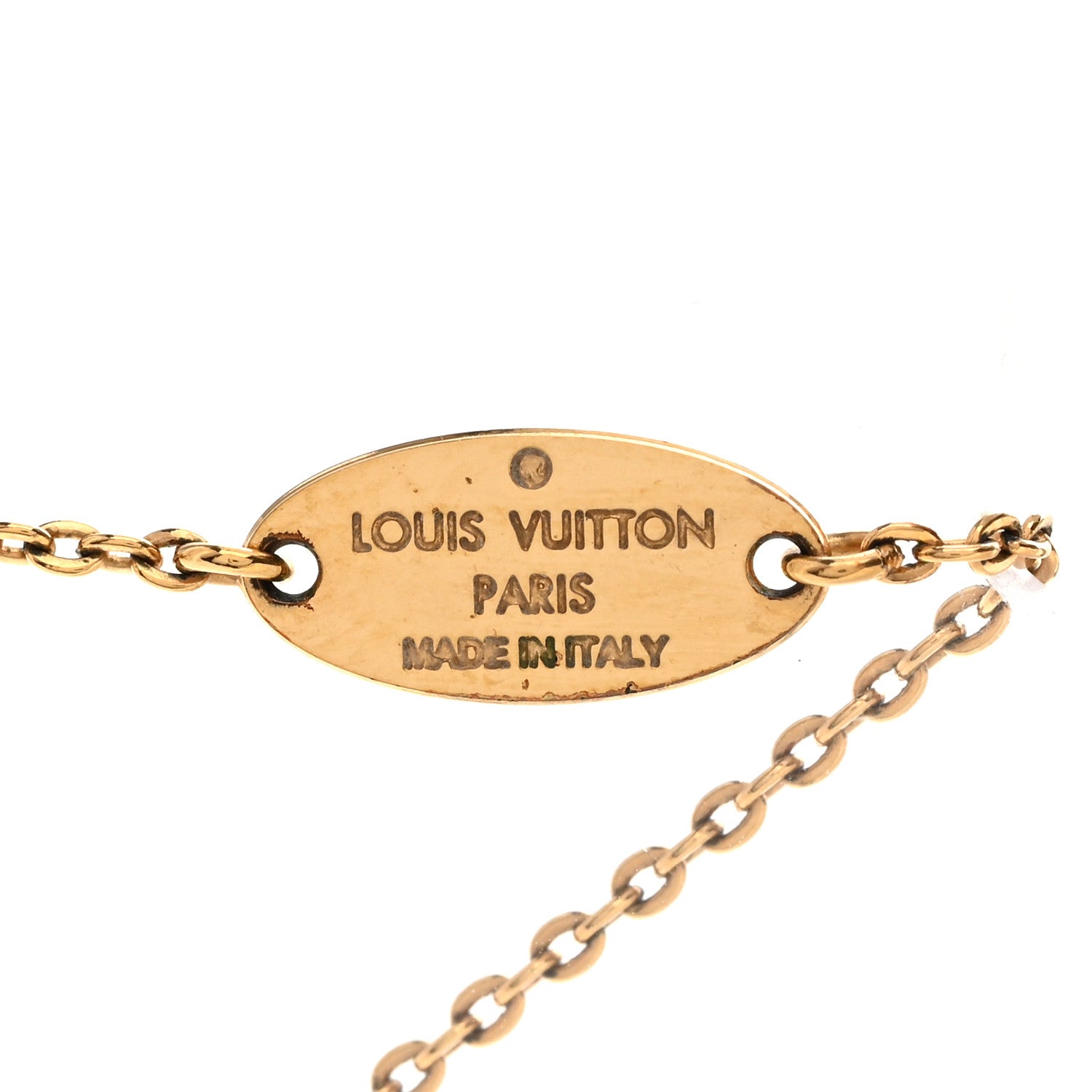 Louis Vuitton Nanogram Name Tag Necklace Gold Silver 6 of 7