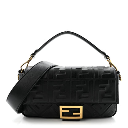 Fendi Nappa FF 1974 Embossed Baguette Black 1 of 11