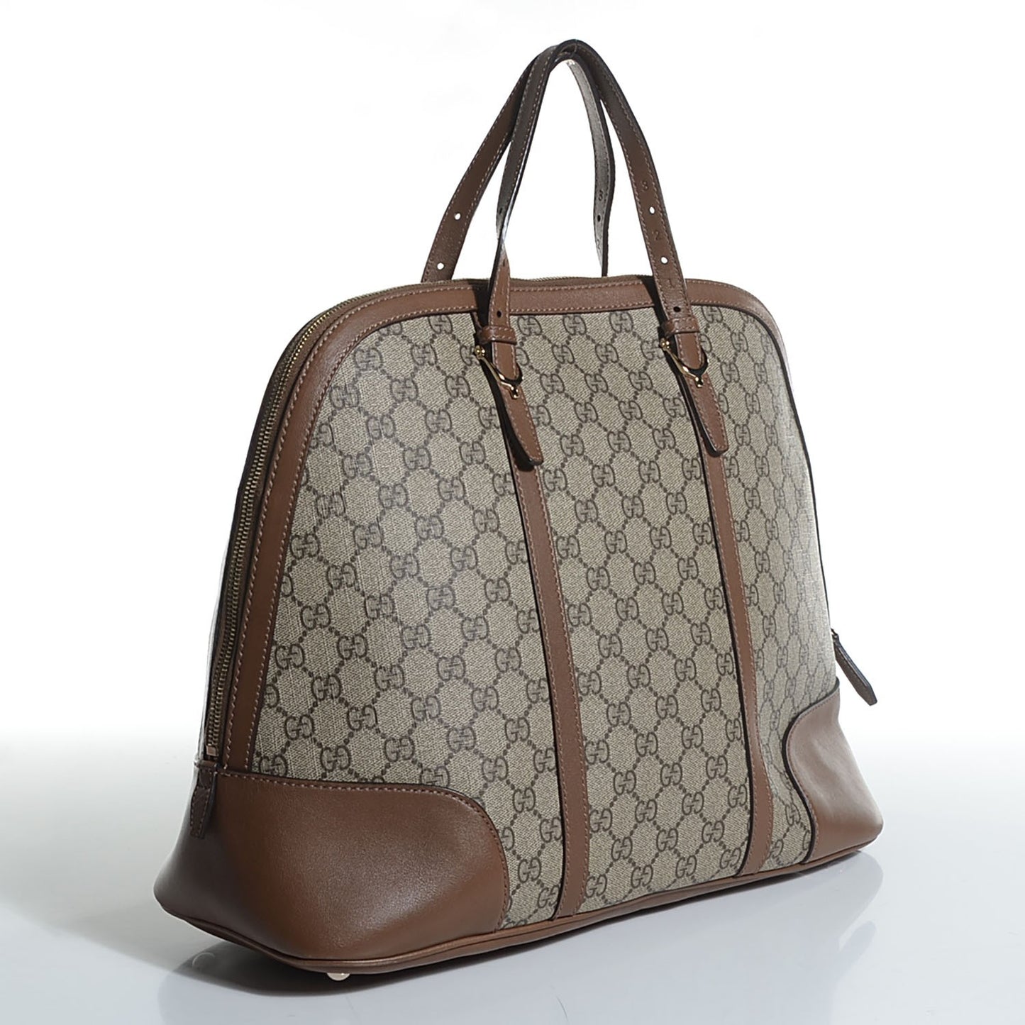 GG Supreme Monogram Margaux Calfskin Large Nice Top Handle Dome Bag Beige Ebony Acero