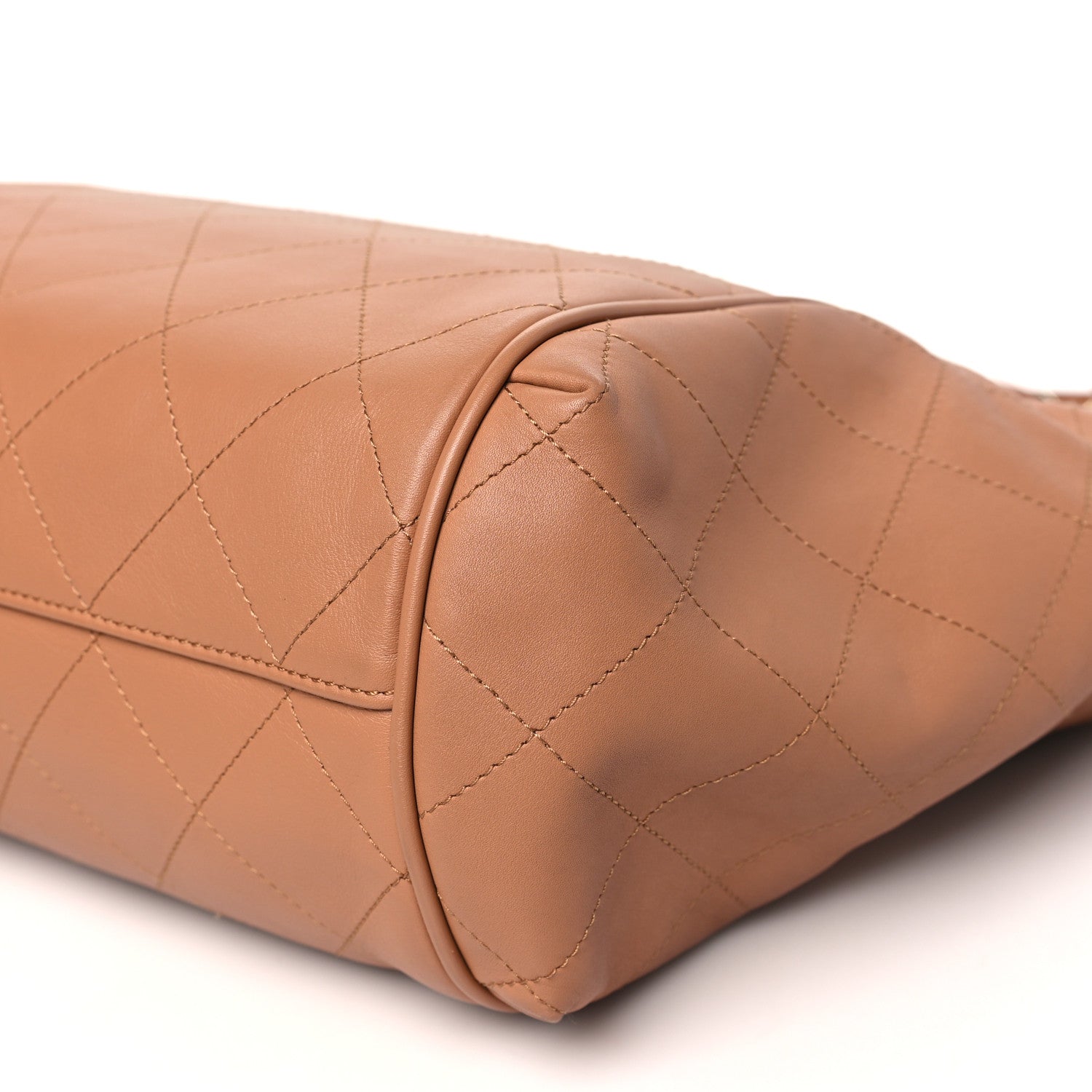 Chanel Calfskin Stitched Small Shopping Tote Brown 10 of 10