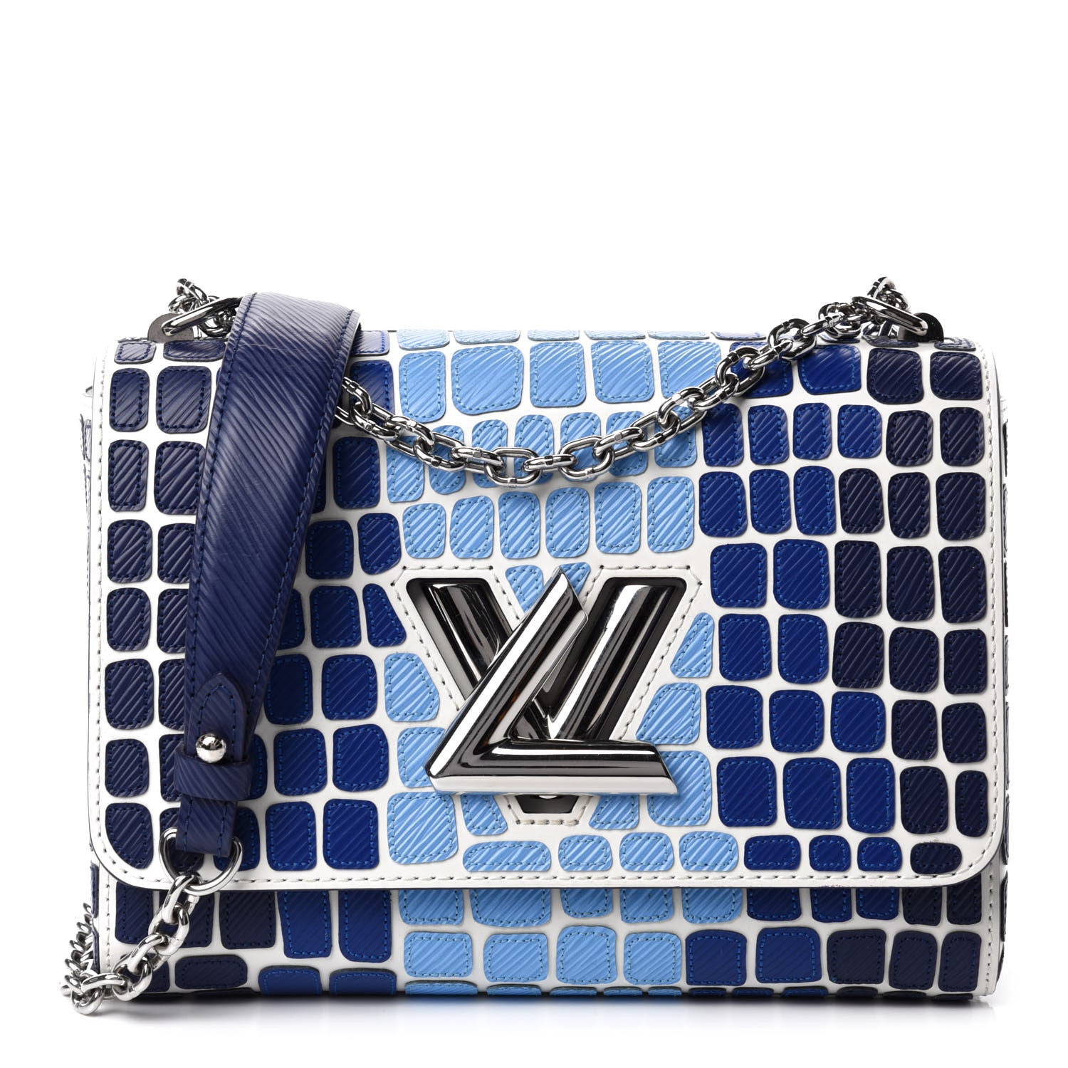 Louis Vuitton Epi Savane Twist Shoulder Bag MM Blue 1 of 10