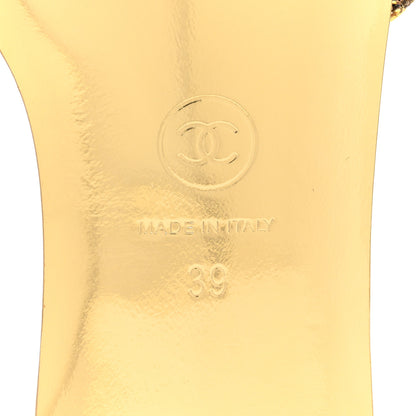 Chanel Glitter Fabric CC Mules 39 Gold Black 6 of 9