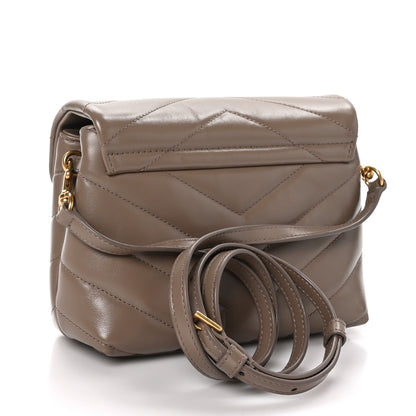 Saint Laurent Calfskin Y Quilted Monogram Toy Loulou Crossbody Bag Taupe 3 of 12