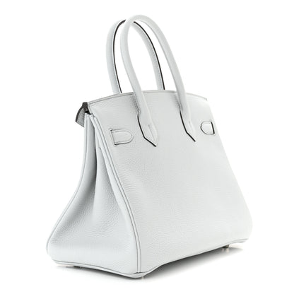 Hermes Taurillon Clemence Birkin 30 Bleu Pale 3 of 10