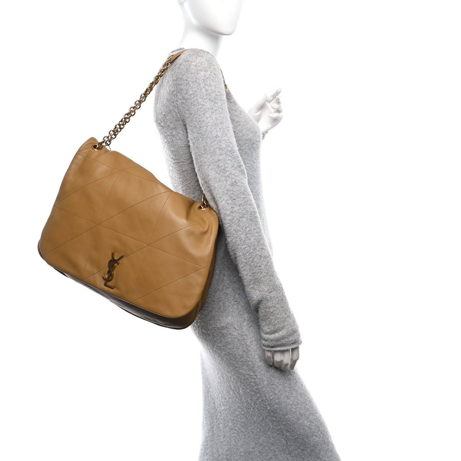 Saint Laurent Lambskin Matelasse Monogram Large Jamie 4.3 Tabac Brown 2 of 10