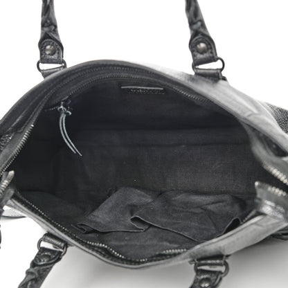Balenciaga Chevre Black Metallic Edge Hardware S City Black 5 of 10