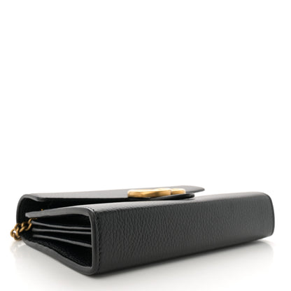 Gucci Calfskin GG Marmont Chain Wallet Black 4 of 12