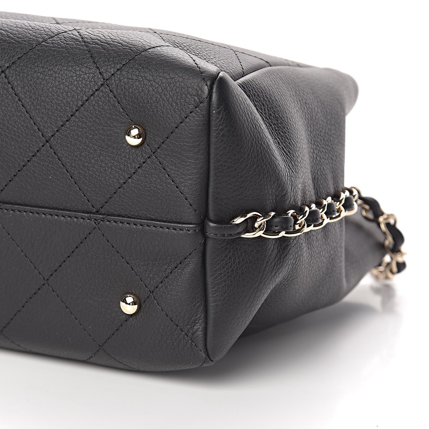 Chanel Bullskin Stitched Medium Shopping Bag Black 11 of 11