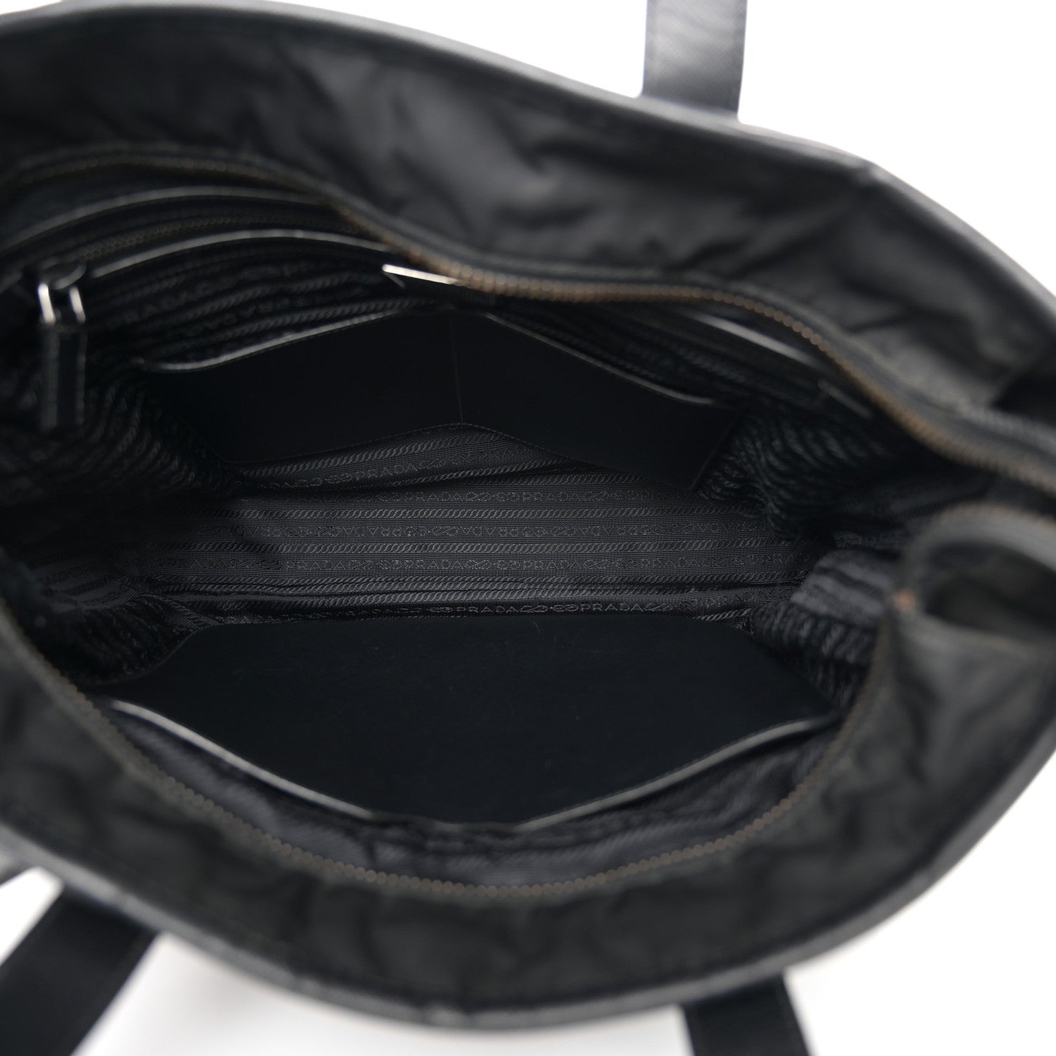 Prada Tessuto Nylon Saffiano Tote Black 5 of 10