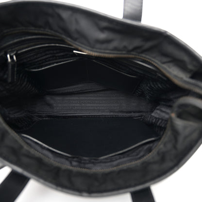 Prada Tessuto Nylon Saffiano Tote Black 5 of 10