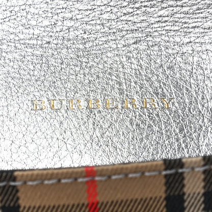 Burberry Canvas Smooth Calfskin 1983 Knight Check Medium Envelope Pouch Silver 6 of 7