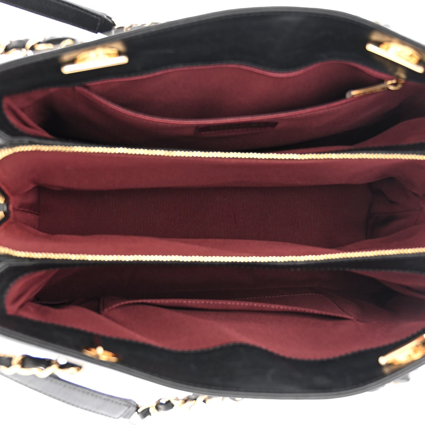 Sheepskin Quilted Mademoiselle Vintage Shopping Tote Black