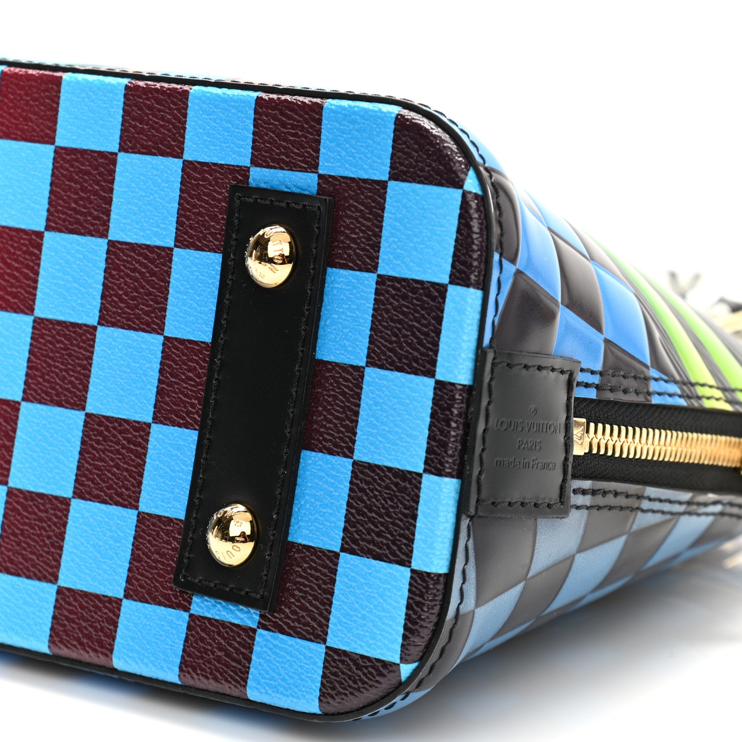 Louis Vuitton Epi Damier Race Alma BB Blue Vert 9 of 10