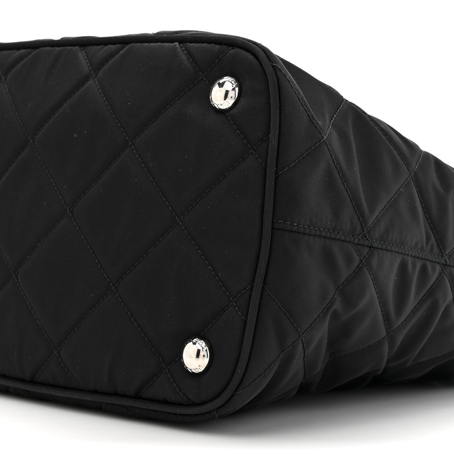 Nylon Tessuto Impuntu Quilted Tote Black