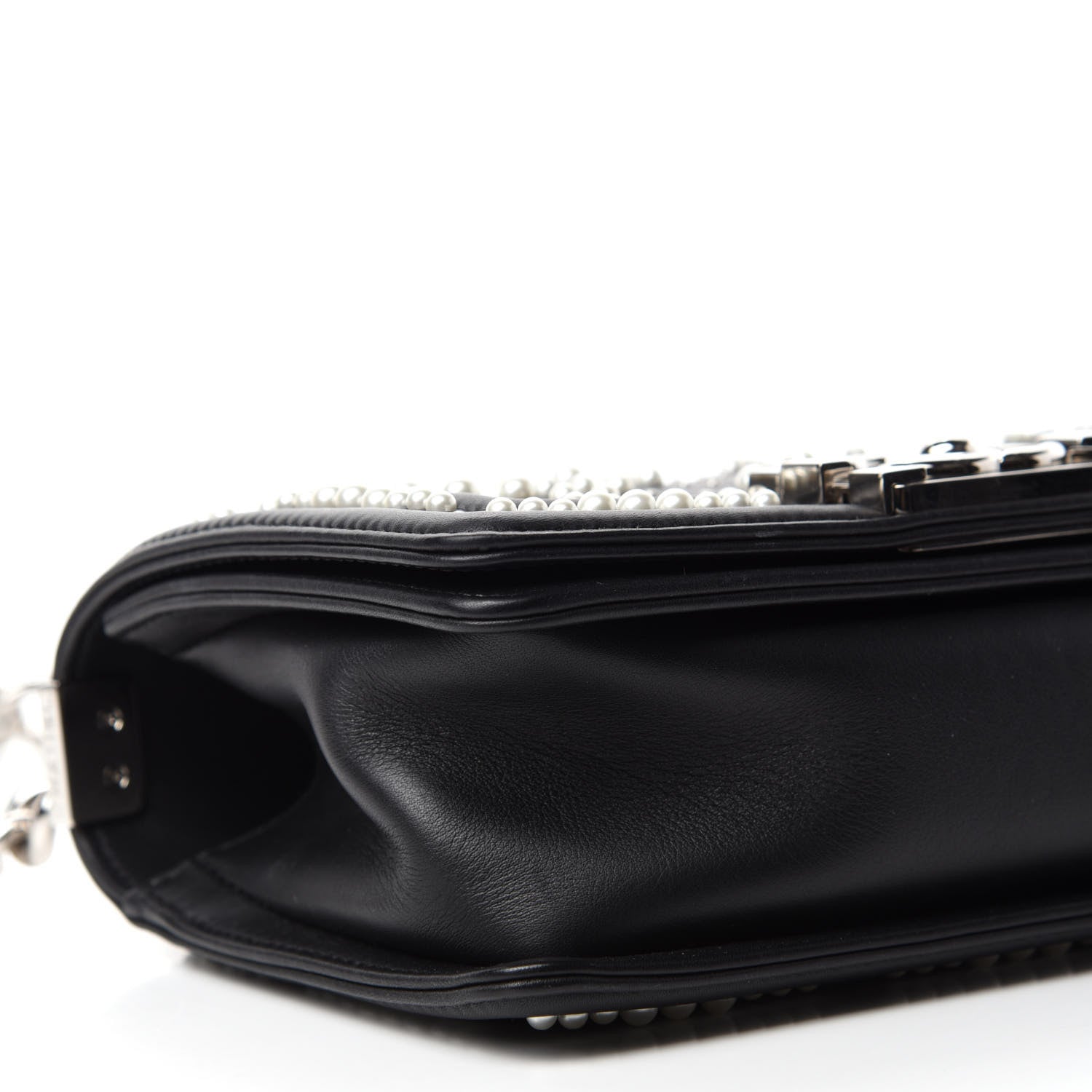 Chanel Calfskin Pearl Chevron Small Boy Flap Black 6 of 11