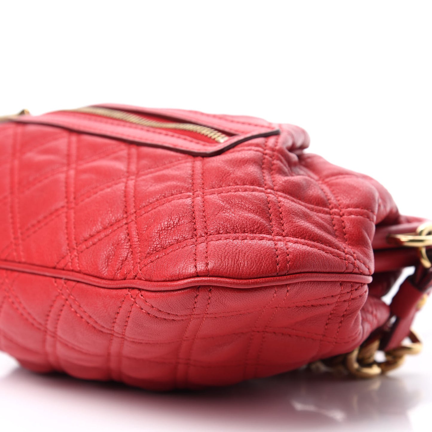 Calfskin Quilted Little Stam Red