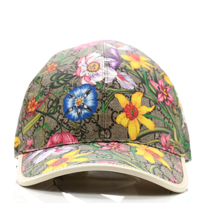 Gucci GG Supreme Flora Claudia Baseball Hat 57 M White 3 of 10