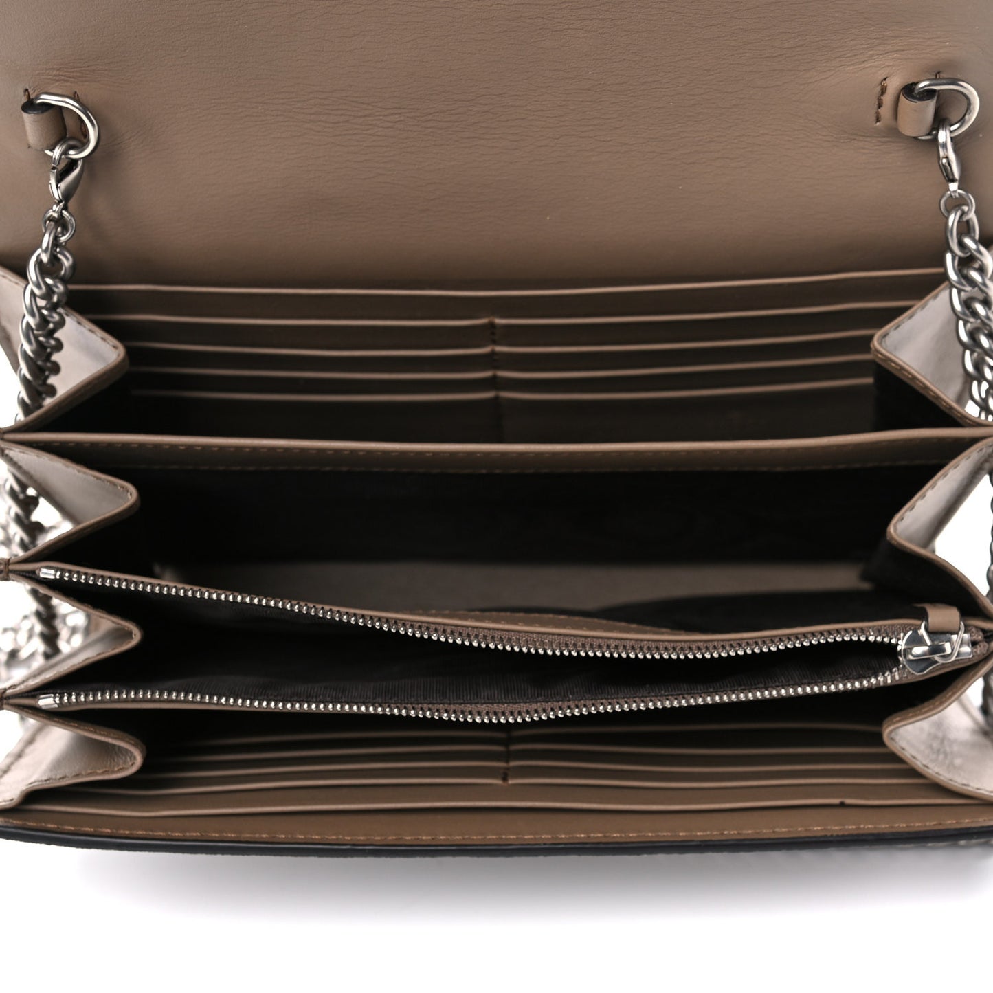 GG Supreme Monogram Mini Dionysus Chain Wallet Beige Taupe