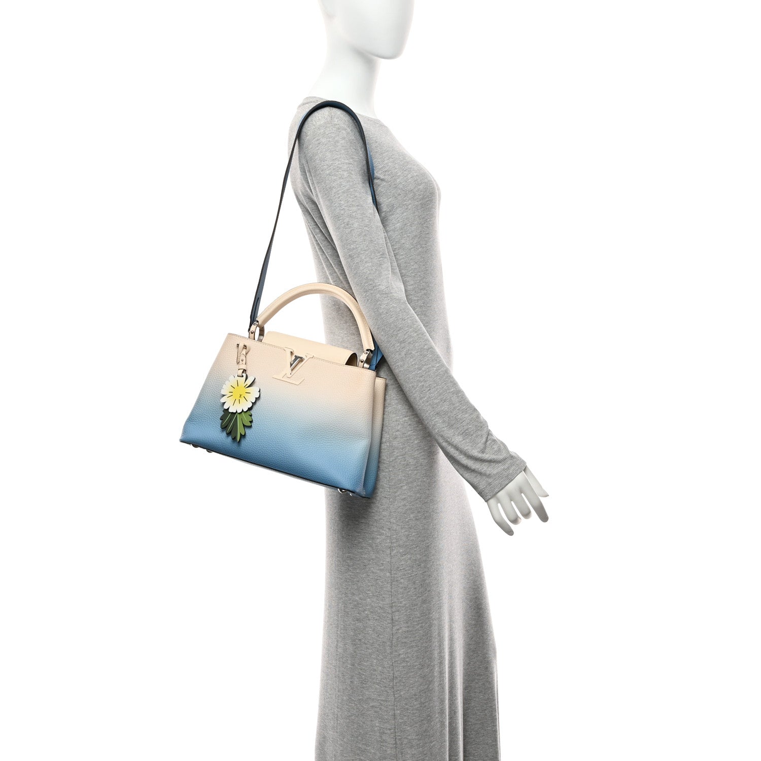 Louis Vuitton Taurillon Capucines MM Gradient Blue 2 of 9