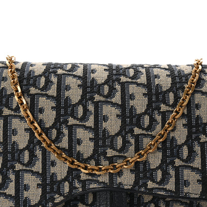 Christian Dior Oblique Saddle Chain Pouch Blue 7 of 9