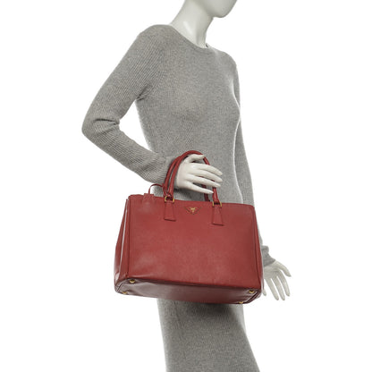 Prada Saffiano Large Galleria Double Zip Tote Fuoco 2 of 8