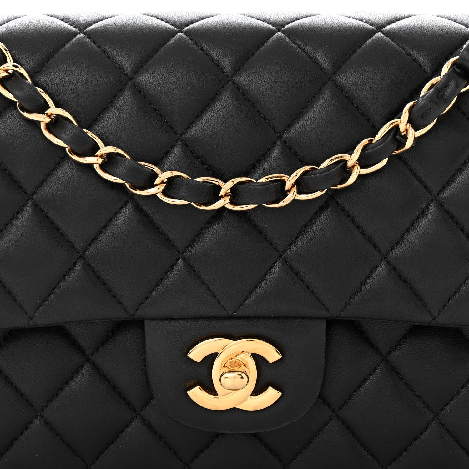 Chanel Lambskin Quilted Medium Double Flap Black 8 of 14