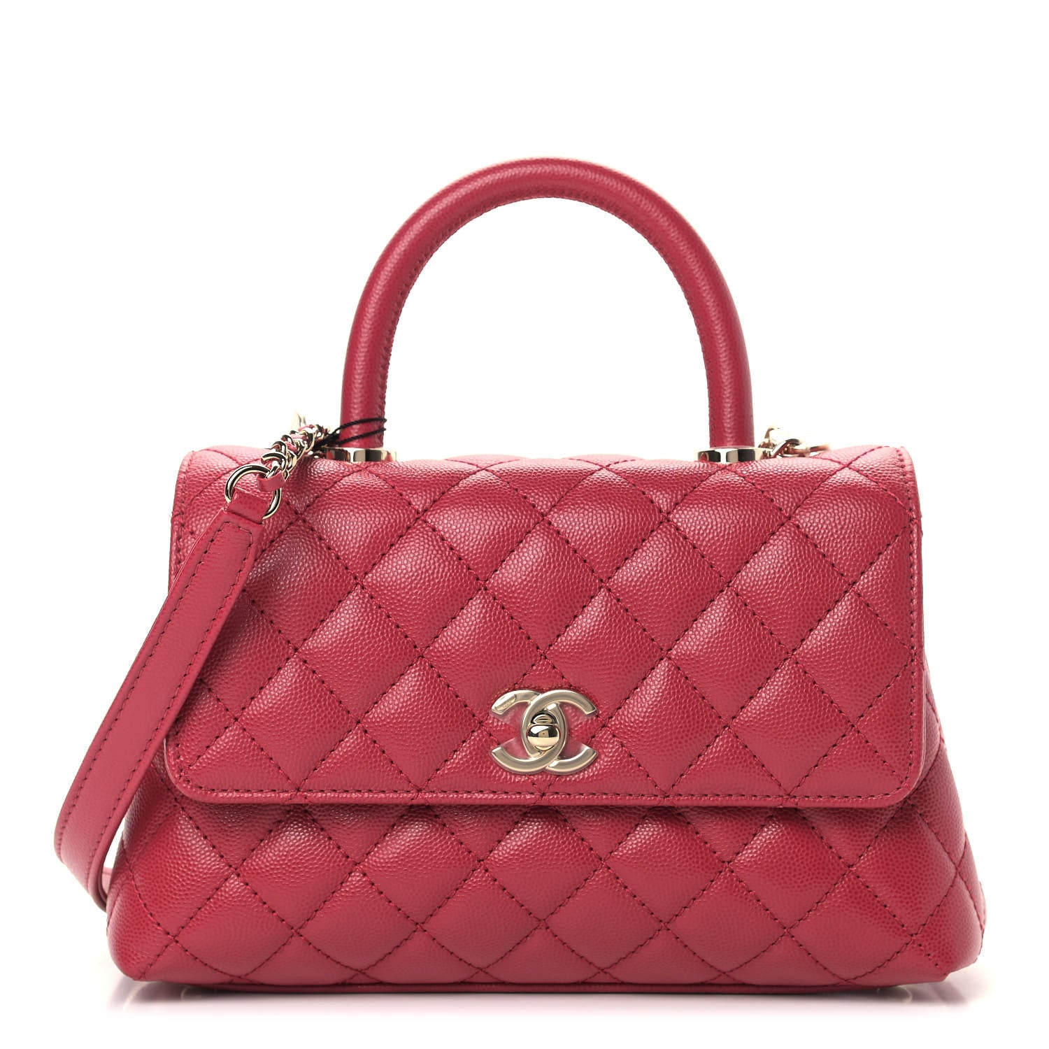 Chanel Caviar Quilted Mini Coco Handle Flap Dark Pink 1 of 9