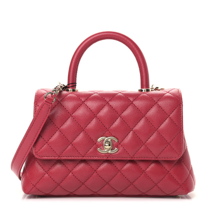 Chanel Caviar Quilted Mini Coco Handle Flap Dark Pink 1 of 9