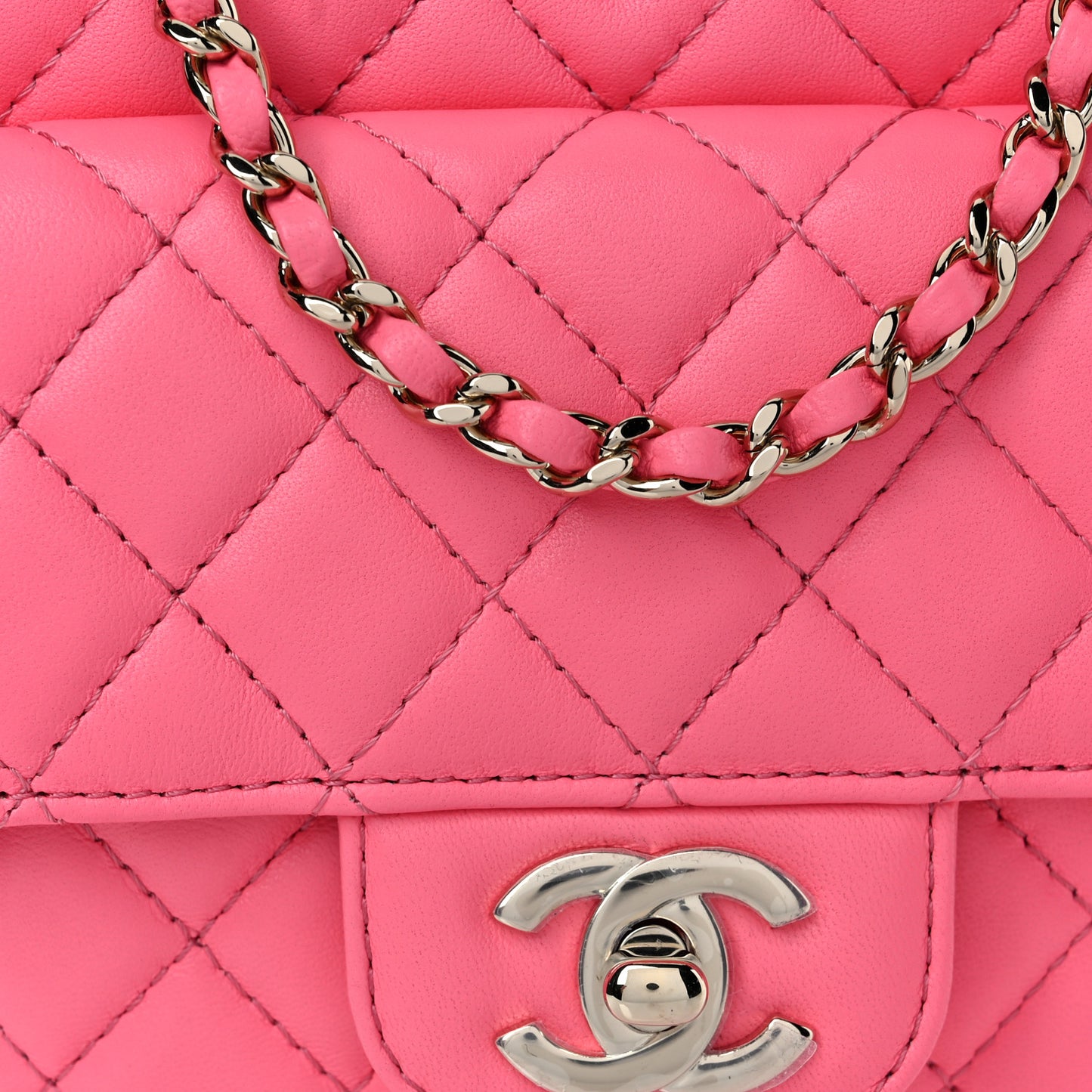 Lambskin Quilted CC In Love Heart Bag Pink
