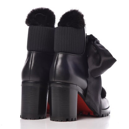 Christian Louboutin Calfskin Mink Jenny From the Alps 70 Ankle Boots 36.5 Black 4 of 13