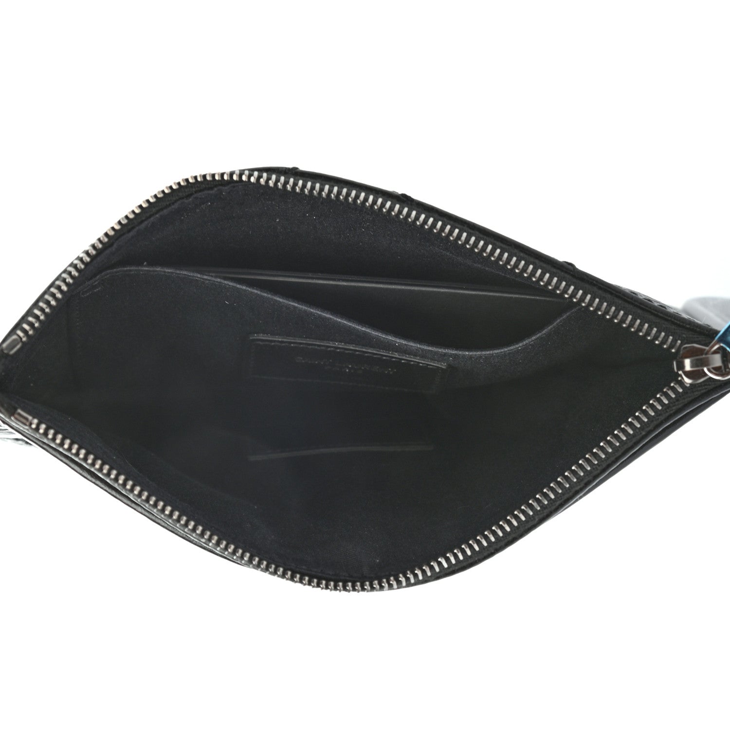 Saint Laurent Crinkled Calfskin Matelasse Monogram Niki Bill Pouch Black 5 of 6