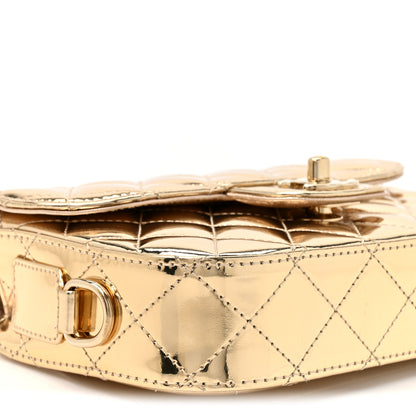 Chanel Mirror Calfskin Metallic Calfskin Quilted Hollywood Boulevard Mini Flap With Star Coin Purse Gold 11 of 13