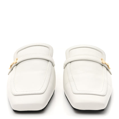 Hermes Calfskin Womens Groupie Mules 35.5 White 2 of 10